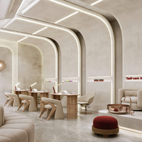 Mobilier de salon de coiffure Fashion Mall, station de coiffage avec miroir, design intérieur personnalisé pour salon de beauté, décoration de magasin commercial