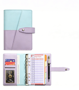 Carnet en cuir PU avec reliure à 6 <span class=keywords><strong>anneaux</strong></span> et fermeture éclair, personnalisable, format A6, pour planificateur budgétaire, journal, portefeuille et agenda - Product Image 6
