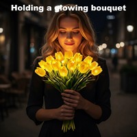 Tulipes avec lumière LED, fleurs artificielles, lampe de table, bouquet de tulipes simulées, veilleuse, cadeaux pour la décoration de la maison
