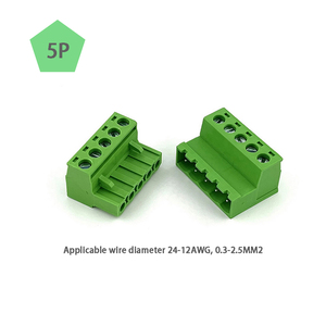 5.08 mét Pitch pluggable 2 cách nhanh chóng kết nối Brass khối thiết bị đầu cuối dây kết nối Nam đến Nữ 300V 10A 2edgrk + K-5.08 - Product Image 6