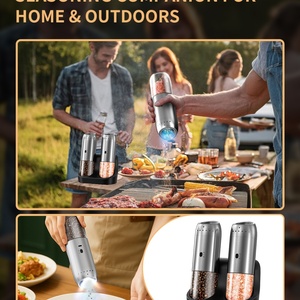 352ML Portable Automatic Electric Salt and <b>Pepper</b> Charging Base <b>Grinder</b> Set Sea Salt <b>Grinder</b> Electronic Salt and <b>Pepper</b> <b>Grinder</b> - Product Image 6