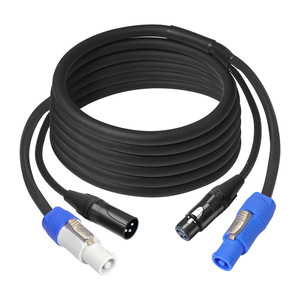 สายเคเบิลคอมบิพาวเวอร์คอนแบบขายส่ง 3 ขา XLR 1ม./1.5ม./2ม./5ม. สายไฮบริดสำหรับเวที ฉนวน PVC ทองแดงตีเกลียว รองรับแรงดันไฟฟ้า 250V สำหรับหัวไฟเคลื่อนที่ - Product Image 5