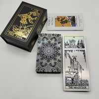 Jeu de 78 cartes de tarot arc-en-ciel holographique de luxe étanche et infroissable avec guide pour le jeu de cartes à jouer Fortune Telling