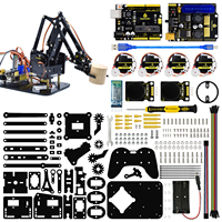 Kit bras de mini robot de bureau 4 axes avec joystick mémoire pour Arduino Robotics Starter Kit for Beginners