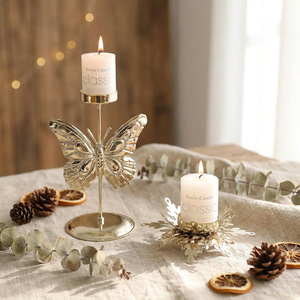 LINGKAI Christmas Metal Candle Holder Hollow Star Tree <b>Butterfly</b> Tabletop Candlestick Home Holiday <b>Party</b> <b>Decor</b> - Product Image 4