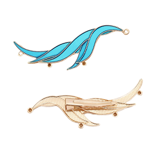 jiangc (15198) Lengua de pato con base incrustada de nácar y hojas perforadas de aleación de esmeralda - Product Image 4