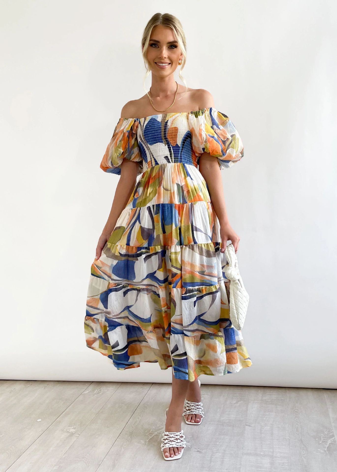Puff Sleeve Beach Maxi Dress Women Summer Off Shoulder Floral Dress Elegant Long  Dresses| Alibaba.com