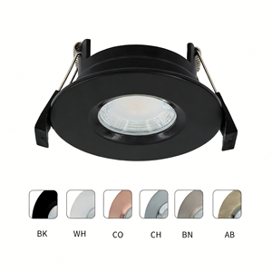 Foco de techo redondo <span class=keywords><strong>fijo</strong></span> con clasificación de fuego, carcasa de 4W, 6W, Blanco, Negro, IP65, empotrado, SMD, foco de techo regulable - Product Image 1