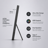 Monitor Portátil Inalámbrico Delgado de 15.6 Pulgadas, 1920x1080 IPS, 60Hz, con Batería Integrada y Altavoz, Monitor Externo para Presentaciones Empresariales
