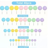 40 pièces de décoration de gâteaux en mousse colorée sérigraphiée et écologique pour les fêtes de mariage et d'anniversaire.