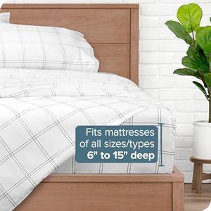 Ensemble de draps de lit 4 pièces, motif à carreaux moderne, luxe, microfibre ultra-douce <span class=keywords><strong>1800</strong></span>, ensemble de draps double brossés - Product Image 2