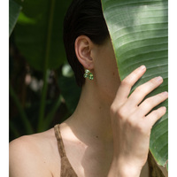 Boucles d'oreilles pendantes JINYOU 9065, exquises, étanches, plaquées or PVD, scintillantes, plusieurs couleurs, cristaux en forme de goutte d'eau