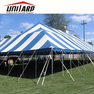 Impermeável PVC vinil exterior toldo tecido PVC listrado encerado para guarda-chuva toldo, barraca