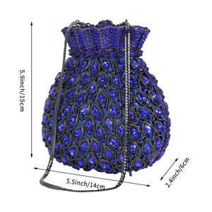 กระเป๋าเงินทรงถุงเย็นคริสตัลกระเป๋าถือคลัทช์เพชรเต็มประกายสำหรับงานเลี้ยงงานเลี้ยง - Product Image 2