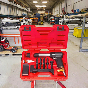 Kit de Martillo Remachador Neumático TY8214XK de 13 Piezas, Incluye Pistola Remachadora y Barras de Remachado, Acero Inoxidable 316, Estuche Rígido - Product Image 3