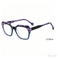 Monture de lunettes optiques en acétate, monture carrée pleine, montures de lunettes de prescription, plusieurs couleurs, logo personnalisé, lunettes pour hommes et femmes