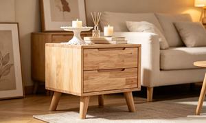 Modern Wood Sideboard with 2 <b>Drawers</b> Midcentury Design <b>Storage</b> Cabinet <b>for</b> Living Room Home Furniture - Product Image 3