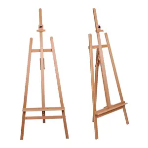 high quality solid beech wood portable wooden easel for artist and advertising