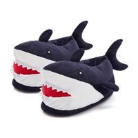 Chausson en peluche requin drôle Chausson en coton requin dessin animé Chausson hiver intérieur chaussures chaudes Chausson en peluche