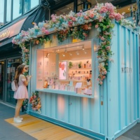 Magasin de soins de la peau personnalisé / Salon de beauté mobile préfabriqué / Boutique de conteneurs à mur rideau en verre moderne