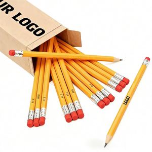 Lápiz de Madera Negro HB con Logotipo Impreso, Cuerpo de Plástico Personalizado, Impresión Digital, Lápiz Escolar de Regalo, Venta al Por Mayor - Product Image 1