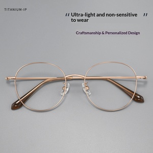 Monture de <span class=keywords><strong>lunettes</strong></span> de vue vintage rétro pour <span class=keywords><strong>femme</strong></span>, petite taille, monture fine en fil doré, verres simples, monture complète Danyang, modèle 0839F - Product Image 3