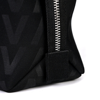 Sac de toilette portable en néoprène grande capacité, motif lettres, pour femme, fermeture éclair, étanche, durable, idéal pour les voyages