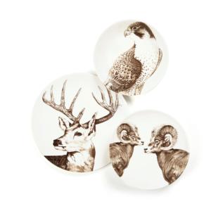 Juego de Vajilla Excelsa de 3 Piezas, Faune & Flore, Cerámica Marrón, 27x2.5x27 cm - Product Image 1