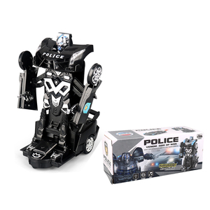 MJ TOYS Jouets électriques transformables en une seule touche 2 en 1 Robots Jouets Voiture de police télécommandée pour enfants avec lumière et musique - Product Image 5