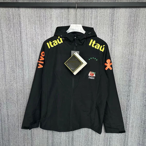 26. Veste coupe-vent légère à fermeture éclair intégrale, coupe-vent respirant et à séchage rapide, veste de football. J'aime les maillots brésiliens le plus. - Product Image 2