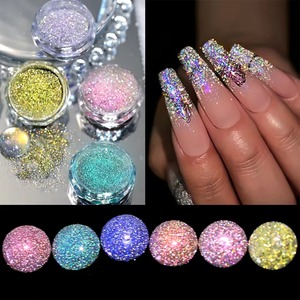 Set de 6 Colores de Polvo Brillante Reflectante para Uñas, Pigmento de Diamante Cristalino con Efecto Aurora, Polvo Decorativo para Uñas con Gel UV, Arte de Manicura - Product Image 6