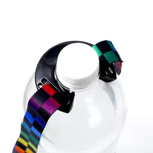 Özel Logo elastik kayış viski bardağı Win bardak tutucu kordon plastik toka ile su şişesi cam bardak bira tutucu kordon