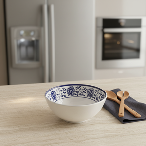 Bol rond pour nouilles Lamian en porcelaine bleue et blanche à décor unilatéral, glaçure bleu <span class=keywords><strong>ciel</strong></span>, vaisselle en mélamine personnalisable - Product Image 2