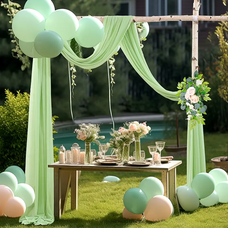 Hochzeit Bühne Hintergrund Dekorationen Luxus Gaze Stoff Vorhang Chiffon Hintergrund für Hochzeits veranstaltungen Party Geburtstag Dekoration