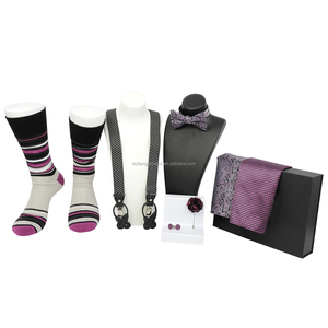 Bretelles pour <span class=keywords><strong>homme</strong></span> en microfibre avec boutons et clips en cuir noir, robustes, pour <span class=keywords><strong>mariage</strong></span>, coffret cadeau - Product Image 1