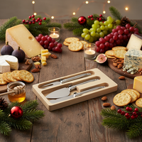 Ensemble de couteaux à fromage écologiques de qualité supérieure, 3 pièces, couteaux à fromage en acier inoxydable tranchants, manches en acier inoxydable, ambidextres, personnalisés