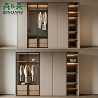 SLS Dressing autoportant personnalisable en bois écologique avec portes en MDF, multifonctionnel pour espaces étroits, chambre et salle à manger