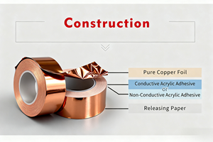 Einseitig leitfähige Klebeband-Rolle aus Kupferfolie für Elektroreparaturen, Schneckenabwehr und EMI-Abschirmung - Product Image 3