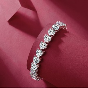 J&C Pulsera de Plata 925 con Cadena de Tenis de Moissanita de Corte Brillante Helado de 6.5mm y 7 Pulgadas, Certificada por Terceros, Envío Inmediato - Product Image 4