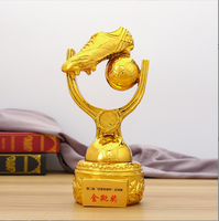 Vente chaude Résine Placage Trophée Creative Haut De Gamme Football Trophée Meilleur Tireur Or Bottes Football Sport Récompenses Trophée Coupe