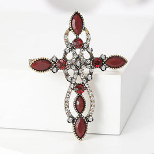 Broche de Espada Cruzada con Incrustaciones de Diamantes de Imitación, Chapado en Oro Antiguo, con Perlas Simuladas, para Bodas, Compromisos y Fiestas de Lujo - Product Image 2