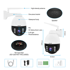 JideTech 5MP macchina fotografica senza fili PTZ 256G TF Card H.265 5X Zoom ottico PTZ applicazione esterna Wireless 5X Zoom ottico - Product Image 6