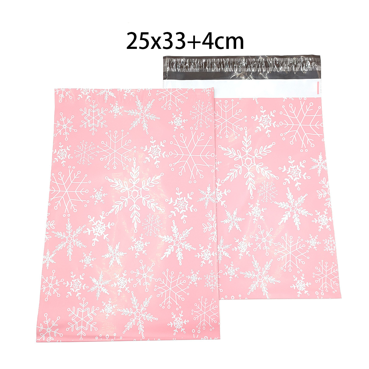 (In Stock)25*35+4(100Pic/Bag)Pink Snowflake