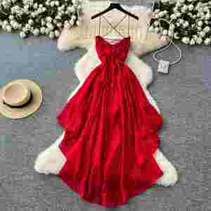 Vestido Midi Casual de Verano para Mujer con Banda Asimétrica, Estilo Romano, con Volantes y Encaje Brillante - Product Image 4