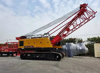 Grue sur chenilles SCC550A 55 tonnes à conception durable, flèche de 52 m, machinerie lourde, hauteur de levage de 58 m, transport léger