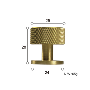 HK0900 Manija de perilla redonda de latón macizo Diseño moleteado para muebles Cocina Armario Puerta Tirador Cajón Uso - Product Image 6