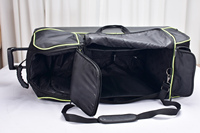 Grand sac de voyage à roulettes en polyester tendance avec fermeture éclair et roulettes pour équipement de course moto