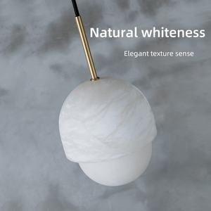 Современная медная мраморная лампа Keli, дизайнерская креативная минималистская прикроватная барная люстра в скандинавском стиле - Product Image 6