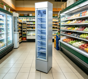 Réfrigérateur vitrine verticale NE-105CL-12 de haute qualité avec porte en verre, pour boissons, avec étagères et éclairage LED - Product Image 5