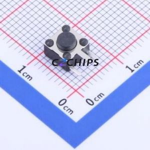 TS6645B3J Tactile Switch Bent Lead Through Hole-3P,6x6mm Switch Single Pole Single Throw Round Button 2.5N Right Angle Insert - Product Image 1